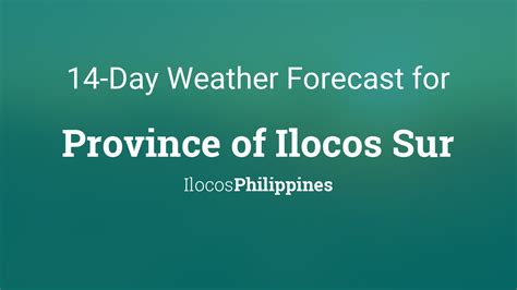 pagasa weather forecast ilocos sur|Weather for Province of Ilocos Sur, Philippines .